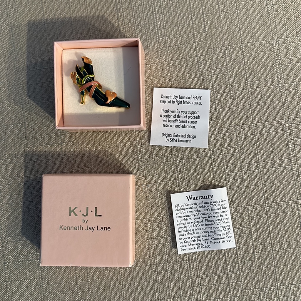 Vintage Kenneth J Lane High Heal Shoe Brooch